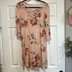 Pink floral dress